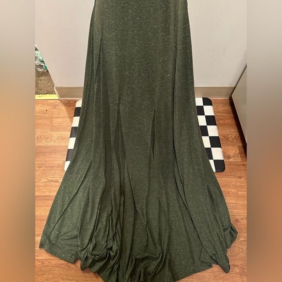 Free People Beach August Nights Hunter Green Boho Maxi Sleeveless Dress Sz M - Picture 4 of 7